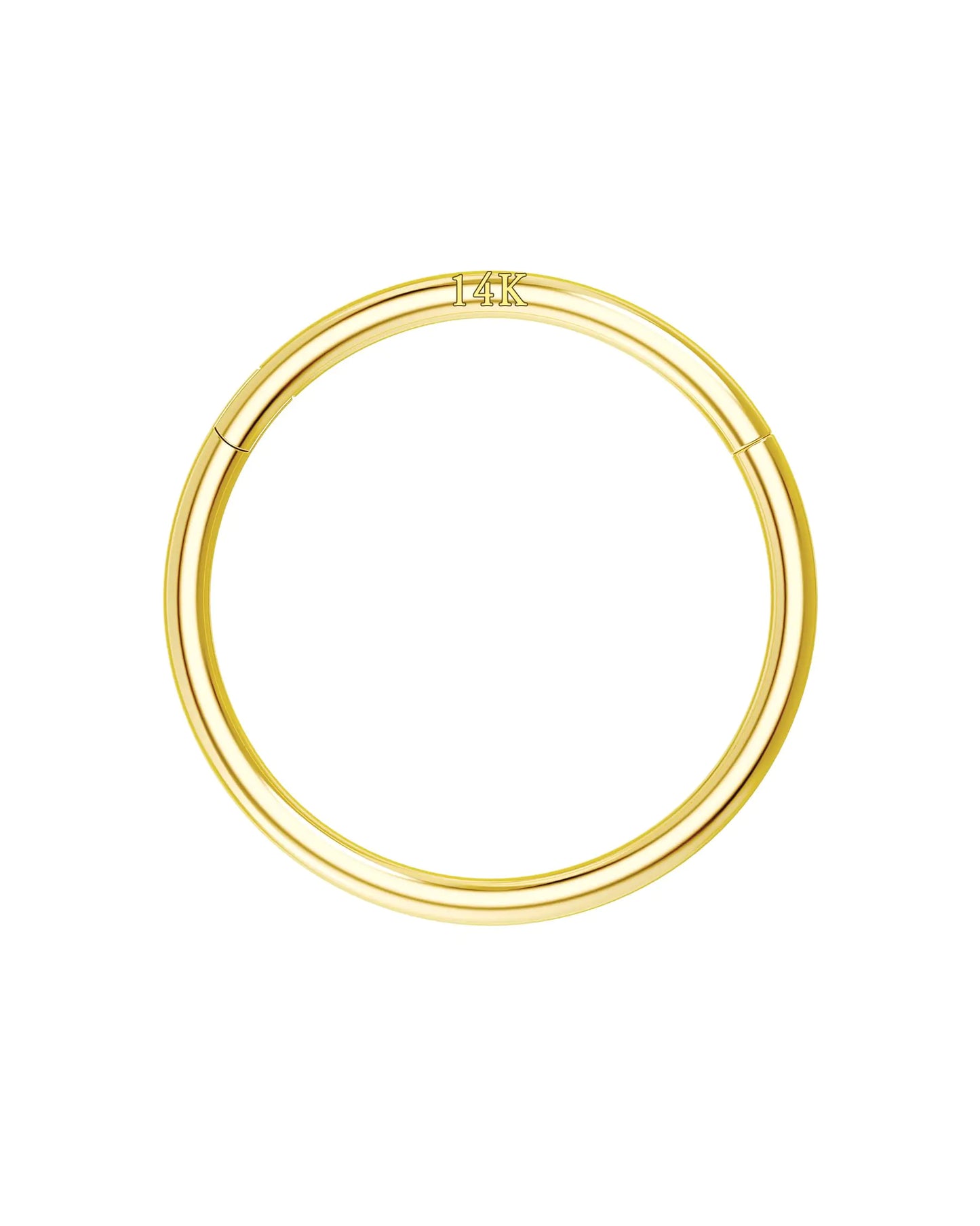 14K Solid Gold Nose Ring Hoop - 20g 8mm Seamless Piercing | Men's Women's