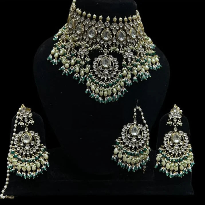 Handmade Gold-Plated Multicolor Jewel Set - Artisan Necklace & Earrings | Genuine Gemstone Collection