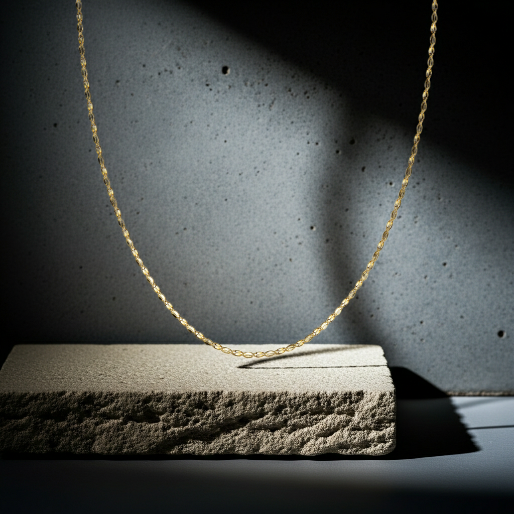 10K Solid Gold Diamond Cut Mirror Chain Necklace - 2.0mm Italian Crafted Unisex Design