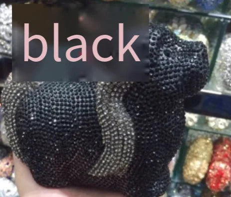 Genuine Crystal Evening Clutch - Elegant Beaded Dinner Bag with Handle