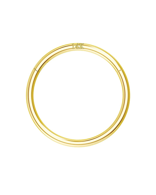 14K Solid Gold Nose Ring Hoop - 20g 8mm Seamless Piercing | Men's Women's