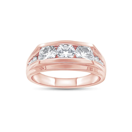 Men's Lab Grown Diamond Wedding Band - 14K Rose Gold Plated Sterling Silver | 1.00 Cttw