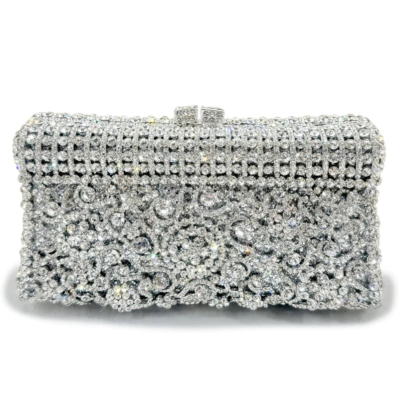 Handmade Crystal Evening Clutch Bag - Elegant Party Purse for Women | 17 Inch