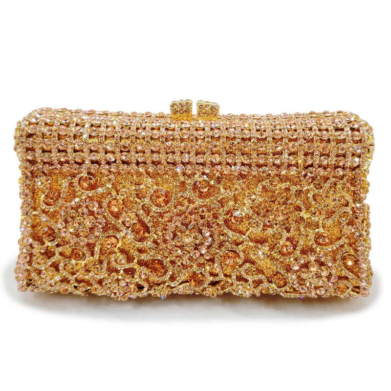 Handmade Crystal Evening Clutch Bag - Elegant Party Purse for Women | 17 Inch