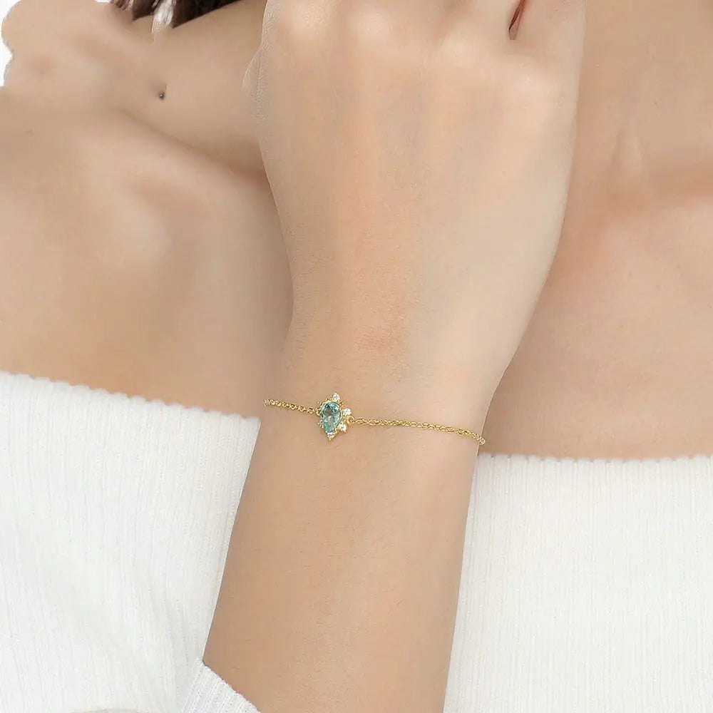 925 Silver Colorful Gemstone Bracelet with Natural Apatite