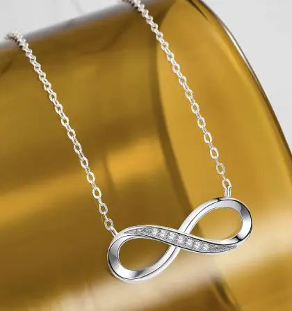 Sterling Silver Infinity Clavicle Necklace