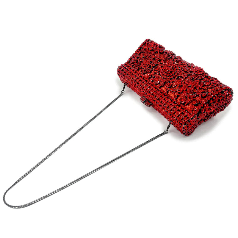 Handmade Crystal Evening Clutch Bag - Elegant Party Purse for Women | 17 Inch