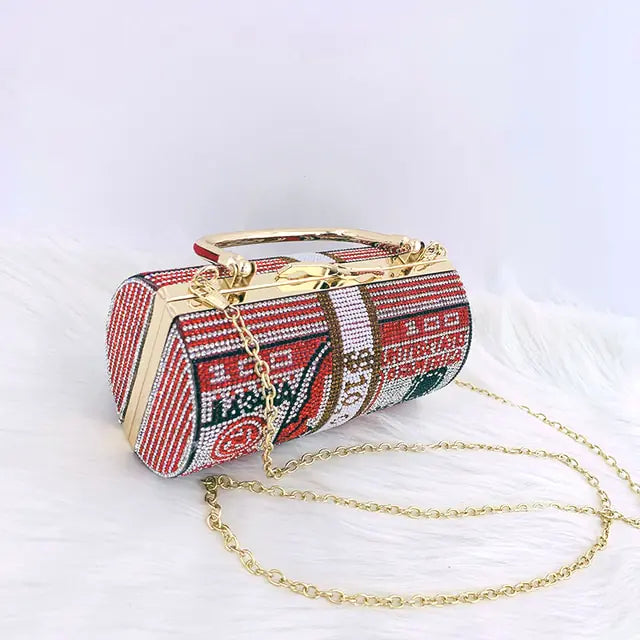 Luxury Crystal Dollar Design Evening Clutch - Money USD Bag | Multiple Colors