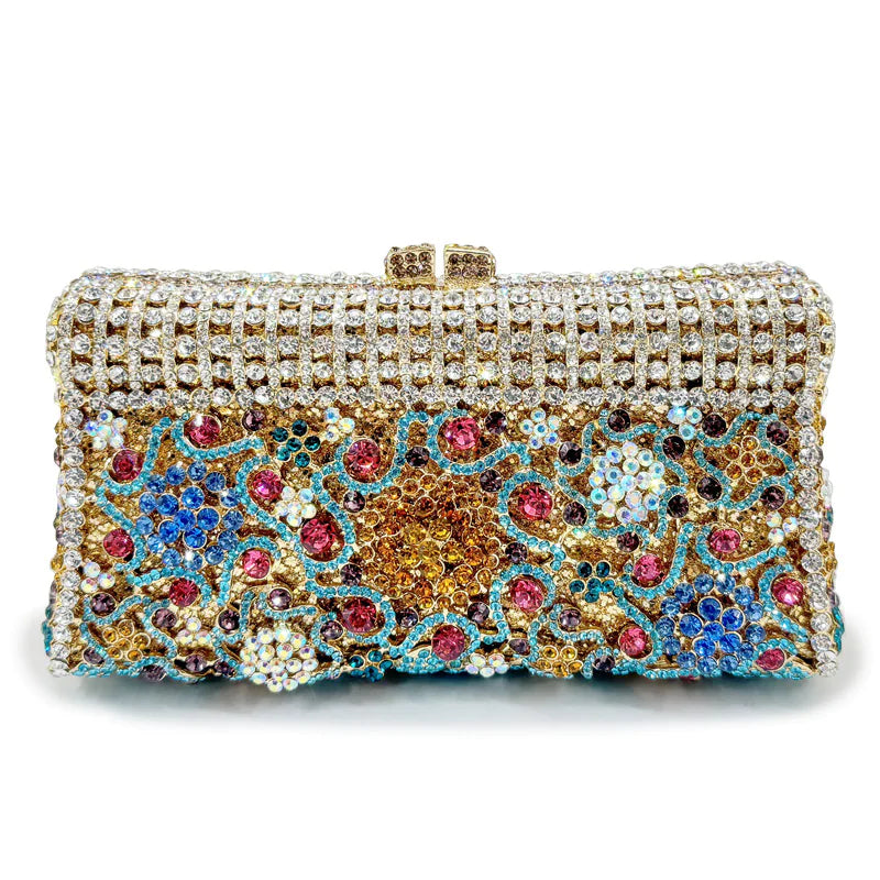 Handmade Crystal Evening Clutch Bag - Elegant Party Purse for Women | 17 Inch