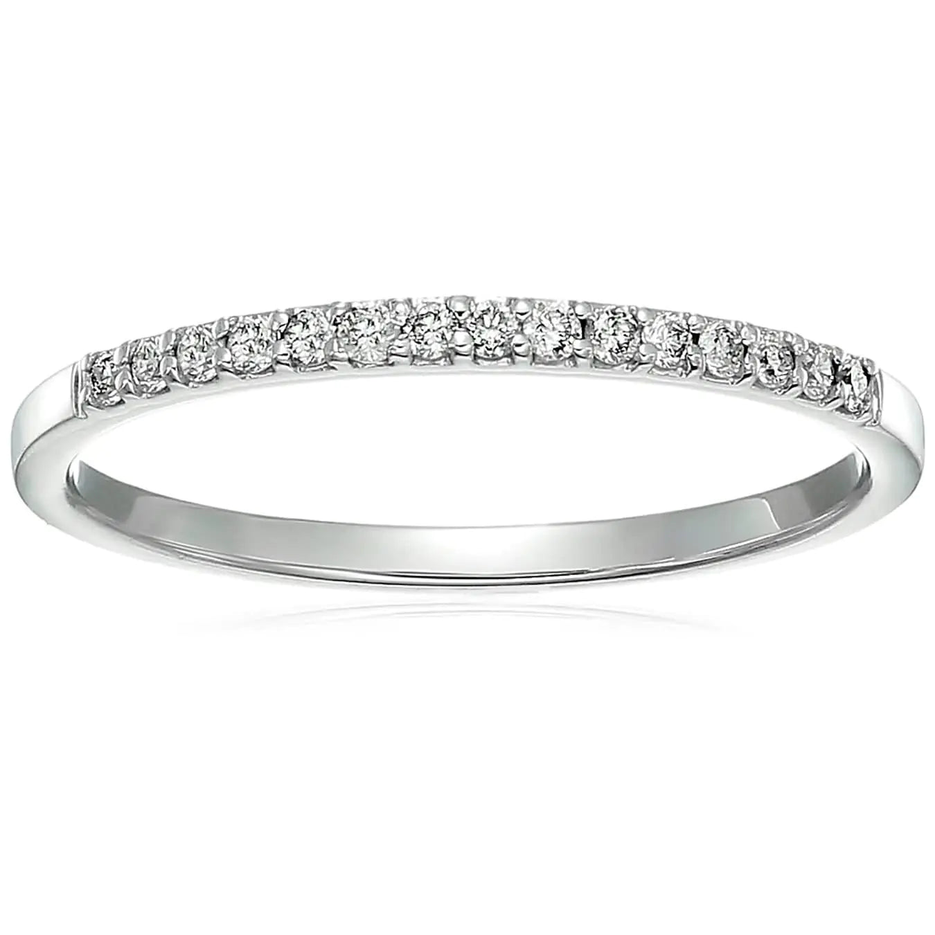 Diamond Wedding Anniversary Band - 1/8 Cttw 10K White Gold Size 7 | Women's Ring