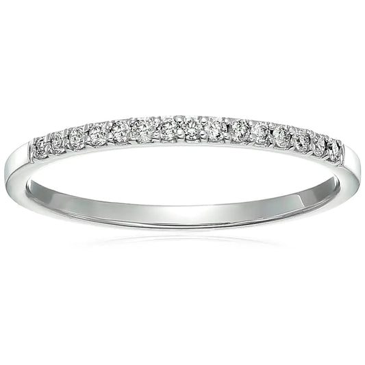 Diamond Wedding Anniversary Band - 1/8 Cttw 10K White Gold Size 7 | Women's Ring