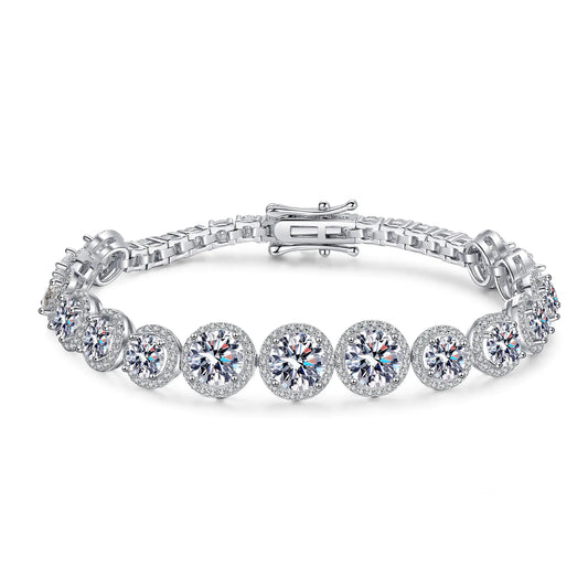 Sterling Silver Moissanite Starry Bracelet - 925 Silver Celestial Design | Women's Jewelry