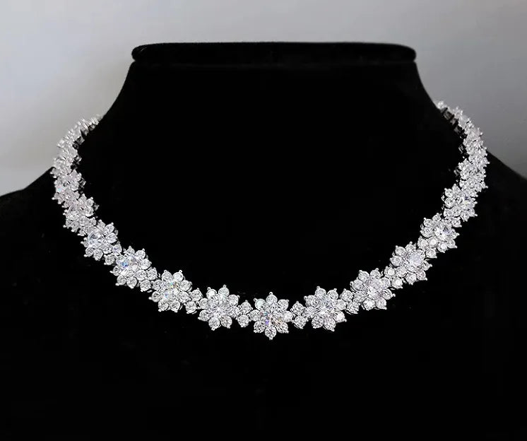 925 Solid Sterling Silver Sunflower Necklace - Genuine Diamond Floral Pendant