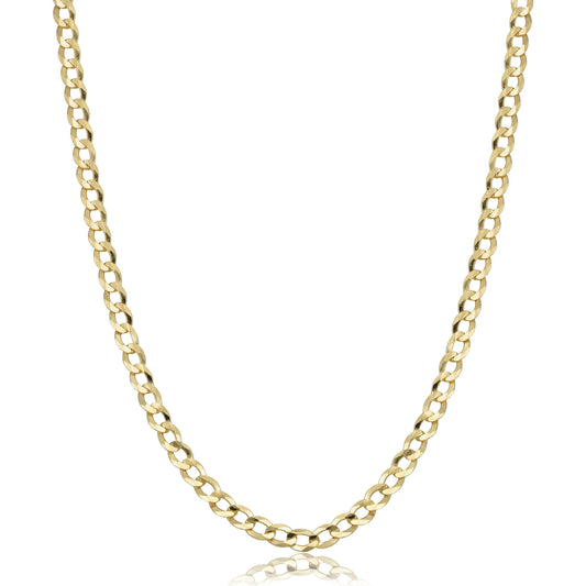10K Solid Gold Italian Cuban Curb Link Chain Necklace - Genuine Gold Jewelry for Men & Women