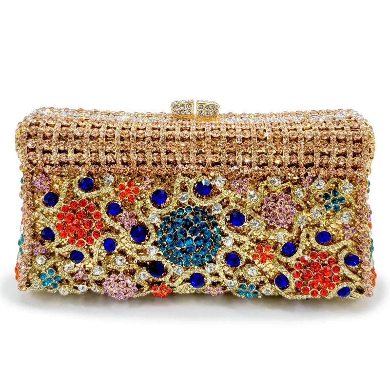 Handmade Crystal Evening Clutch Bag - Elegant Party Purse for Women | 17 Inch