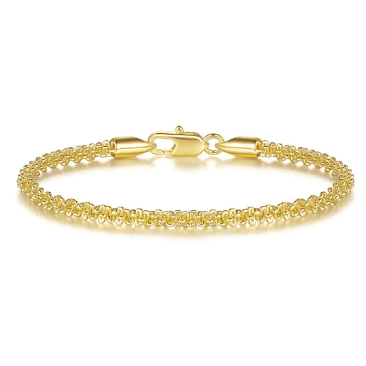 14K Gold Starry Rope Chain Bracelet - Unisex Design Multiple Sizes | Men's Women's