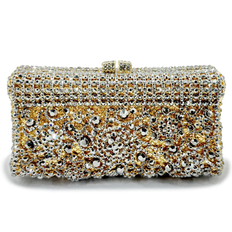 Handmade Crystal Evening Clutch Bag - Elegant Party Purse for Women | 17 Inch