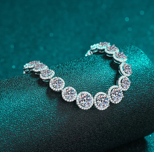 Sterling Silver Moissanite Starry Bracelet - 925 Silver Celestial Design | Women's Jewelry