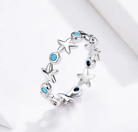 Sterling Silver Starfish Ring