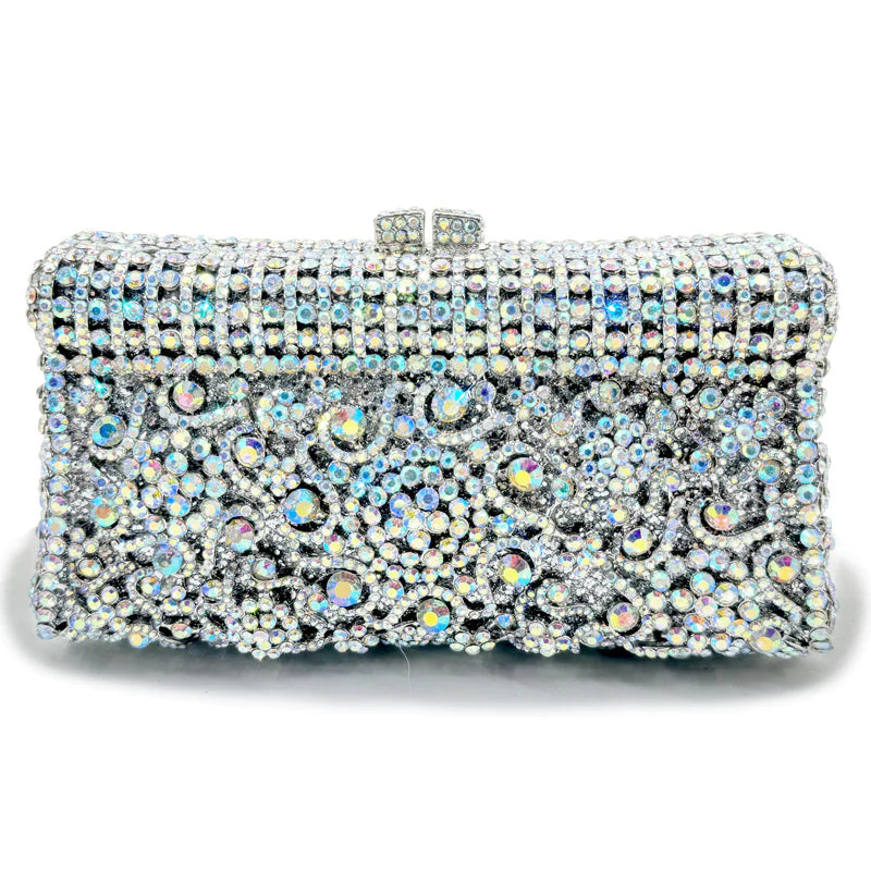 Handmade Crystal Evening Clutch Bag - Elegant Party Purse for Women | 17 Inch