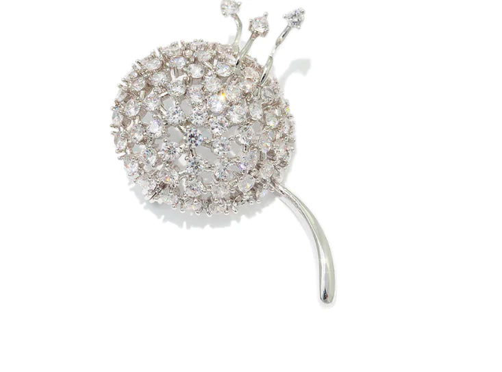 Dandelion Crystal Brooch