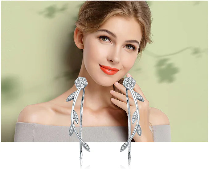 Sterling Silver Leaf Stud Earrings