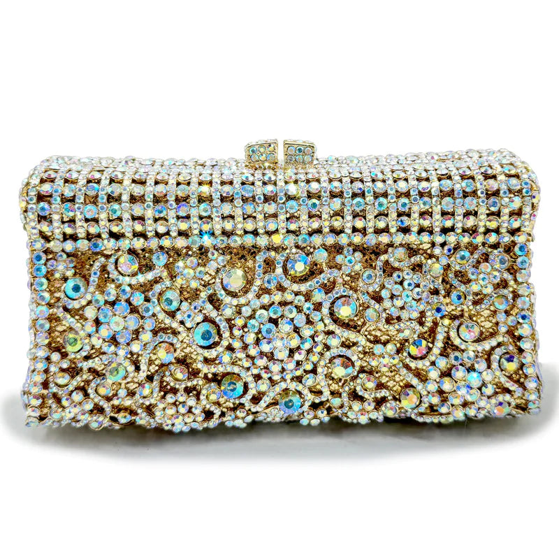 Handmade Crystal Evening Clutch Bag - Elegant Party Purse for Women | 17 Inch