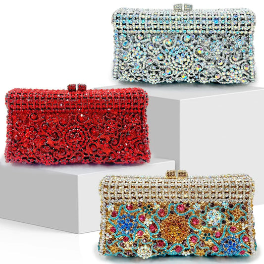 Handmade Crystal Evening Clutch Bag - Elegant Party Purse for Women | 17 Inch