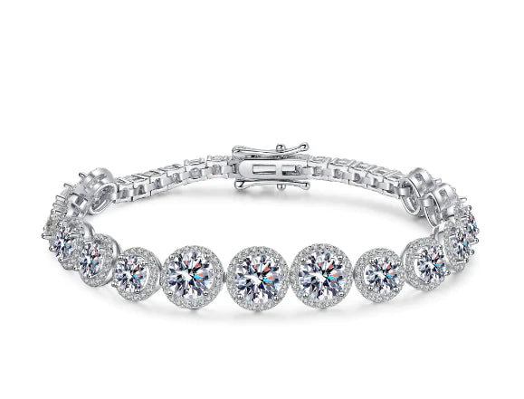 Sterling Silver Moissanite Starry Bracelet - 925 Silver Celestial Design | Women's Jewelry