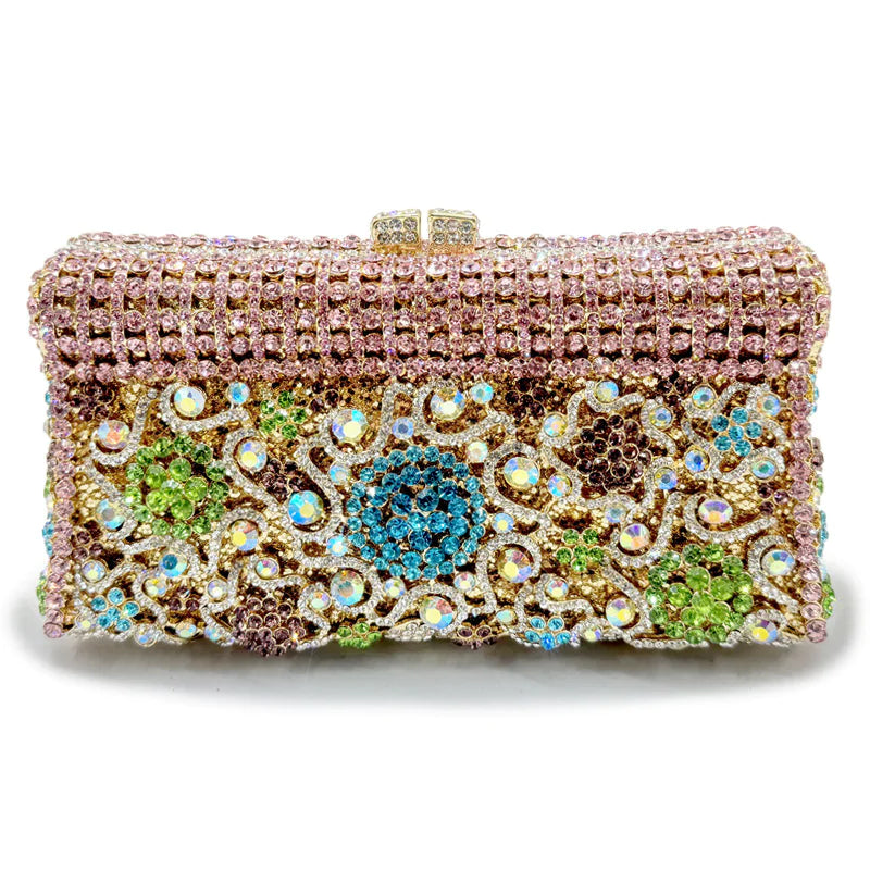 Handmade Crystal Evening Clutch Bag - Elegant Party Purse for Women | 17 Inch