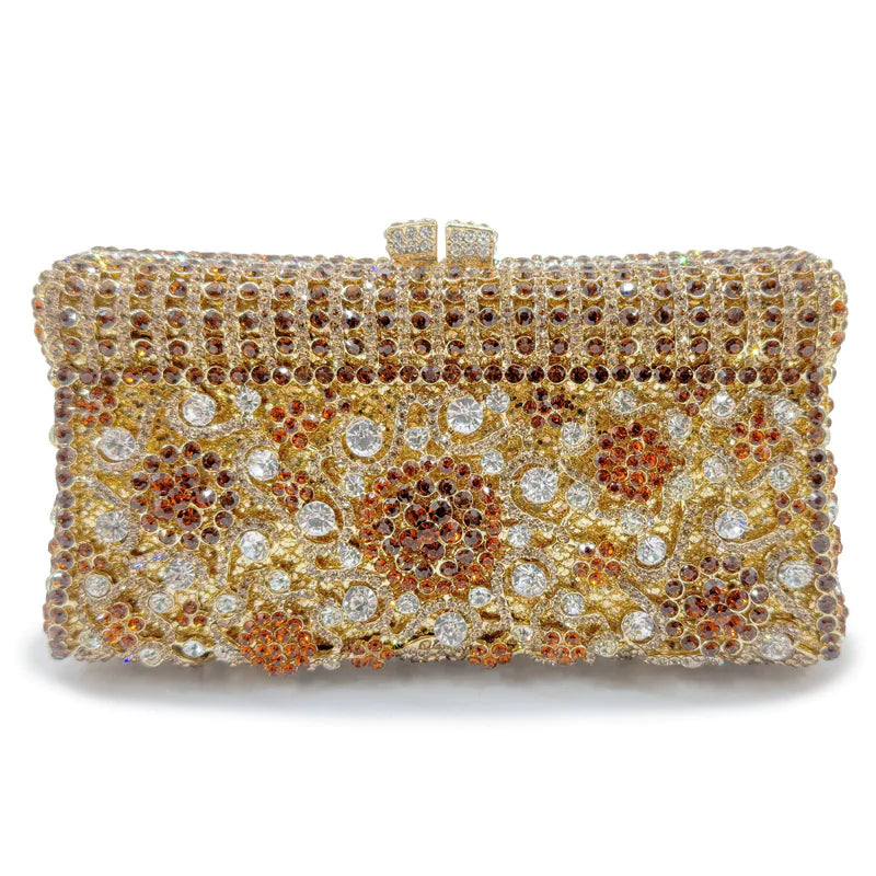 Handmade Crystal Evening Clutch Bag - Elegant Party Purse for Women | 17 Inch