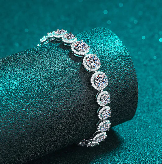 Sterling Silver Moissanite Starry Bracelet - 925 Silver Celestial Design | Women's Jewelry