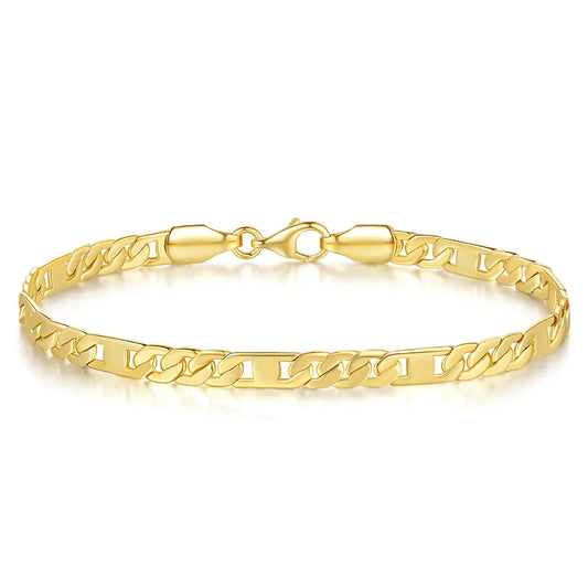 14K Gold Figaro Chain Bracelet - Non-Tarnish Stackable Bracelet 6.5 Inch | Men's Women's