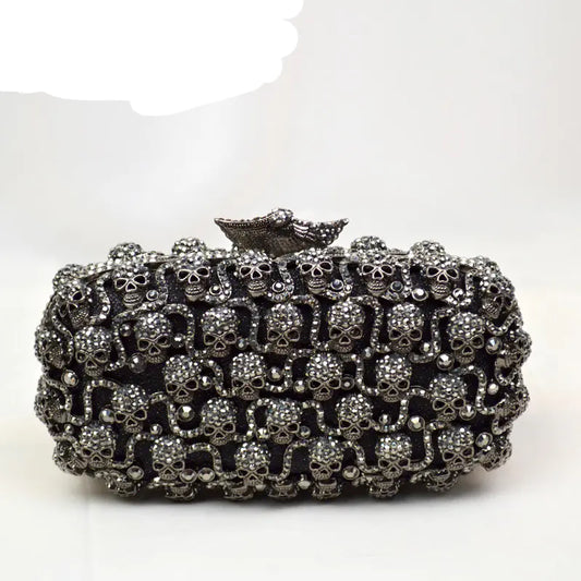 Genuine Diamond-Studded Evening Bag - Elegant Women's Clutch Purse