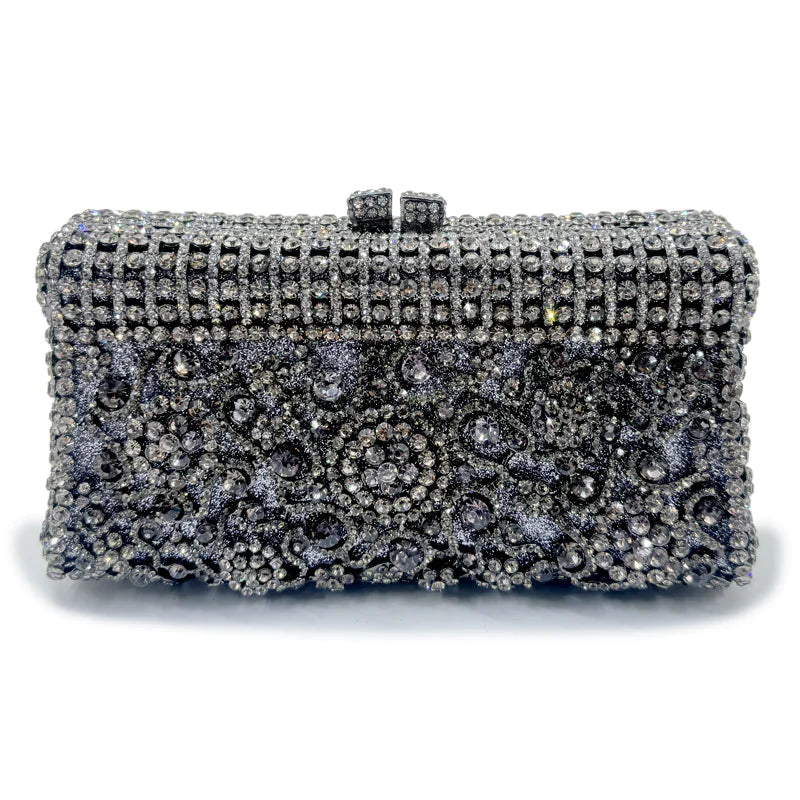 Handmade Crystal Evening Clutch Bag - Elegant Party Purse for Women | 17 Inch