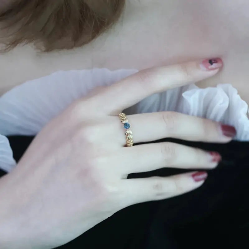 925 Silver Fashion Leaf Ring