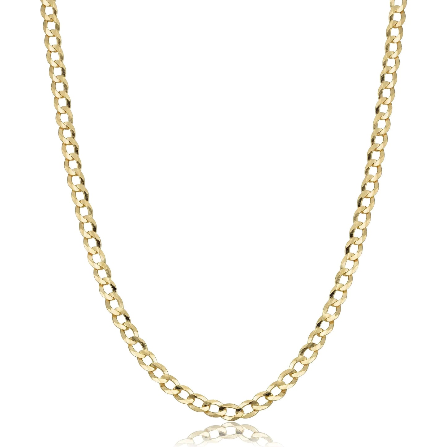 10K Solid Gold Italian Cuban Curb Link Chain Necklace - Genuine Gold Jewelry for Men & Women