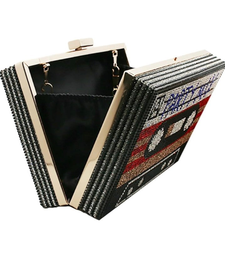 Vintage Rhinestone Crossbody Bag - European Style Retro Handbag