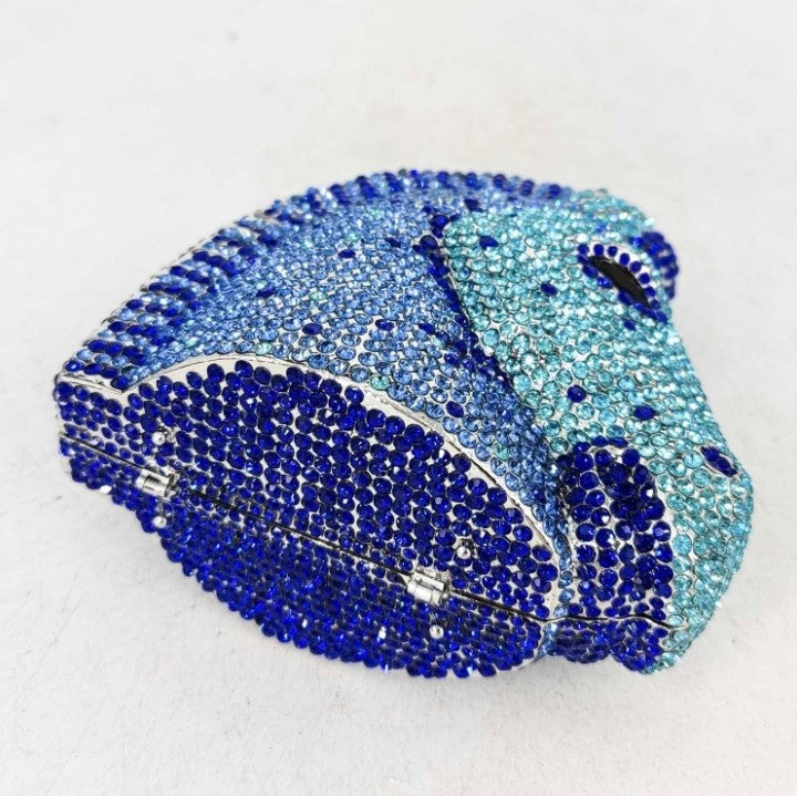 Genuine Crystal Horse Head Evening Bag - Luxury Equestrian Dinner Clutch