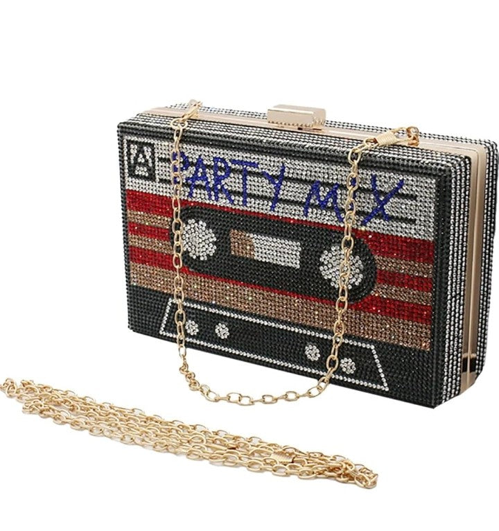 Vintage Rhinestone Crossbody Bag - European Style Retro Handbag