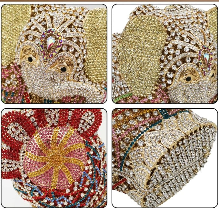 Women's Cutout Crystal Diamond Evening Fashion Bag