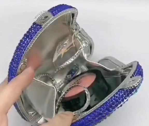 Genuine Crystal Horse Head Evening Bag - Luxury Equestrian Dinner Clutch