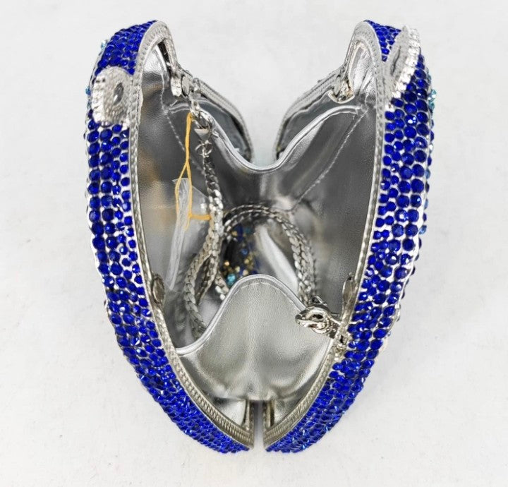 Genuine Crystal Horse Head Evening Bag - Luxury Equestrian Dinner Clutch