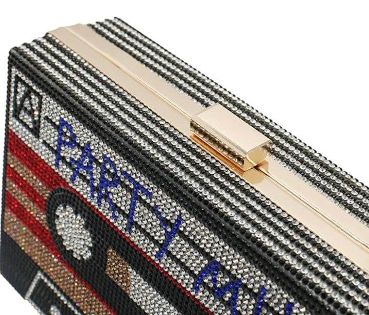 Vintage Rhinestone Crossbody Bag - European Style Retro Handbag