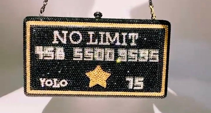 FGG Clutch Bag - European American Dinner Style Rhinestone Evening Bag | Black