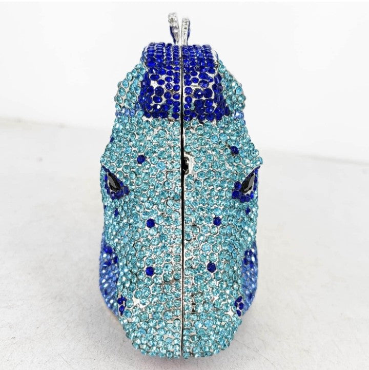 Genuine Crystal Horse Head Evening Bag - Luxury Equestrian Dinner Clutch