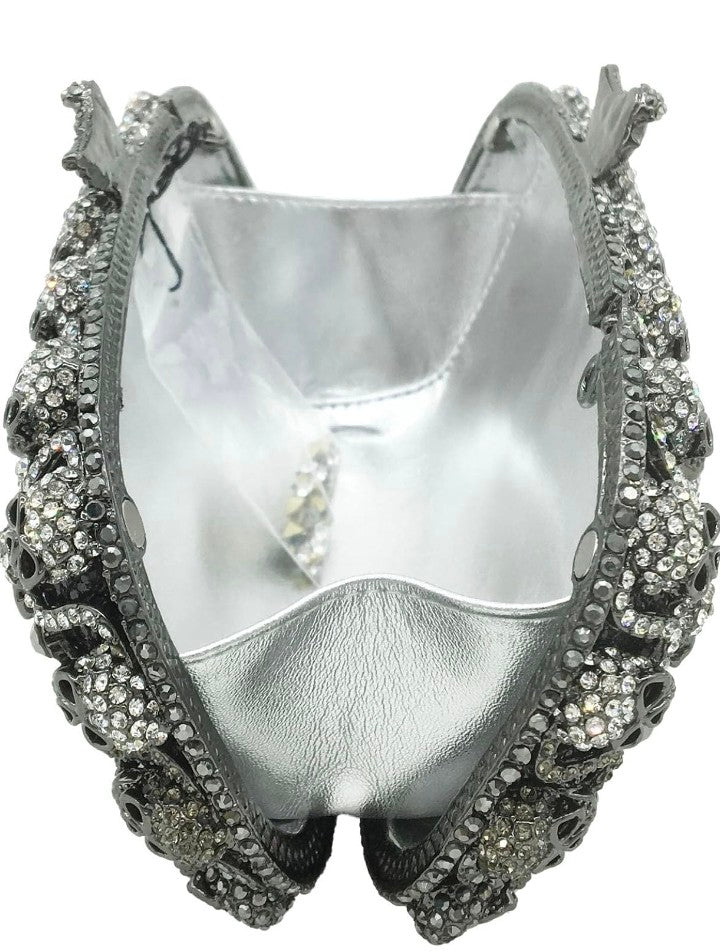 Genuine Crystal-Studded Evening Bag - Elegant Women's Clutch Purse