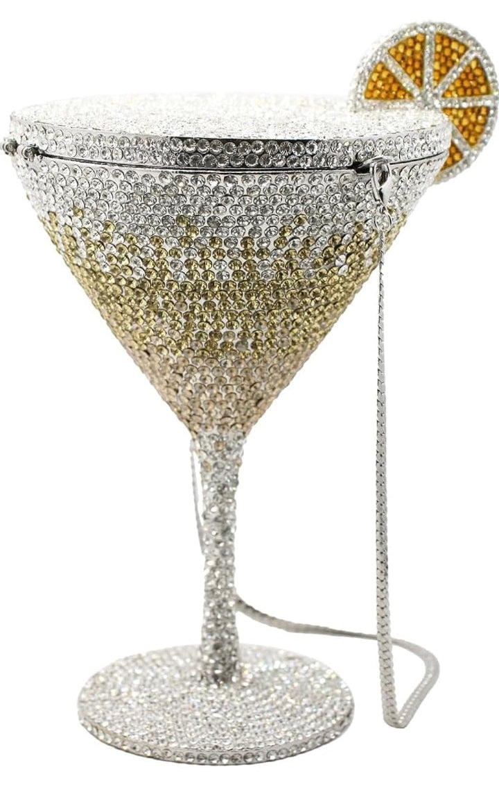 Goblet Rhinestone Evening Bag - Cocktail Cup Diamond Clutch for Women | Wedding Party Purse