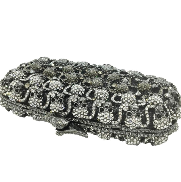 Genuine Crystal-Studded Evening Bag - Elegant Women's Clutch Purse