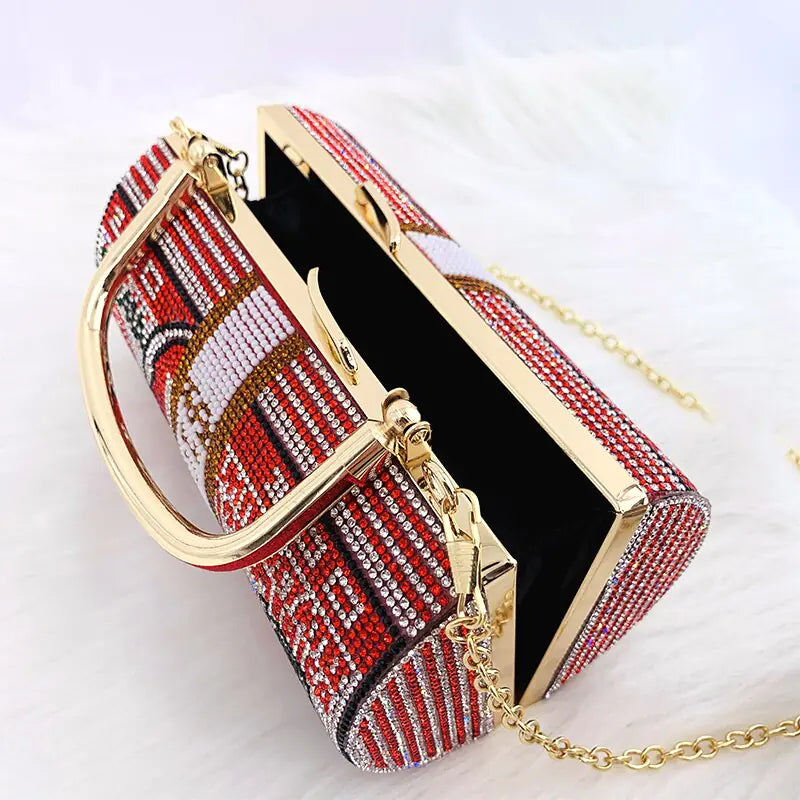 Luxury Crystal Dollar Design Evening Clutch - Money USD Bag | Multiple Colors
